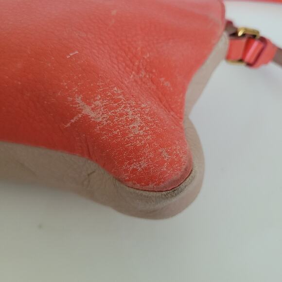 MARC JACOBS Small Shoulder Camera Bag Beige Red Pebble Leather Two Tone Fair - Picture 11 of 12